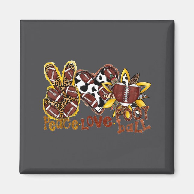 American Peace Football Football Leopard Love Love Magnet (Front)