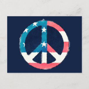 American Peace Sign grunge Postcard