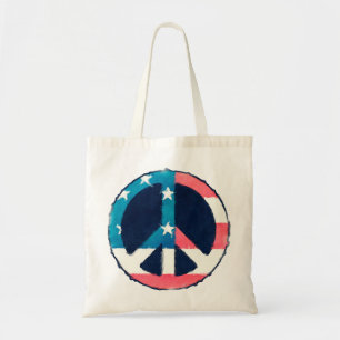 American Peace Sign grunge Tote Bag