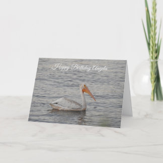 American Pelican on Mississippi River Birthday Card
