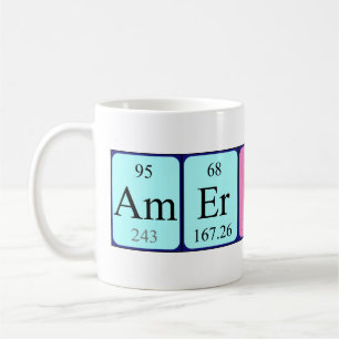 American periodic table patriotic mug