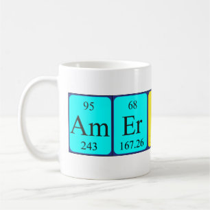 American periodic table patriotic mug