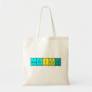 American periodic table patriotic tote bag