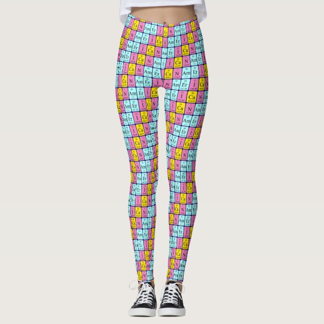 American periodic table word patriotic leggings 1 (Front)