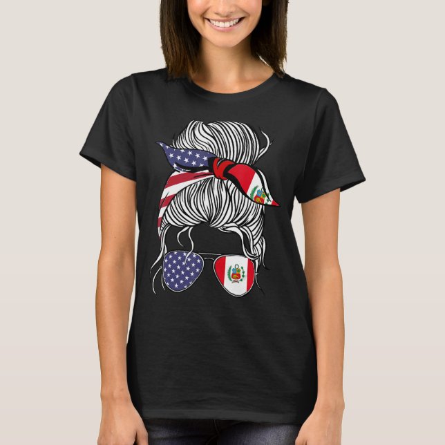 American Peruvian Patriot Flag Women Girl Peru Gro T-Shirt (Front)