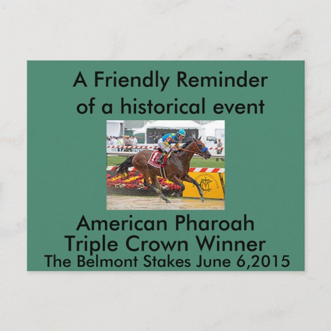 American Pharaoh Triple Crown Winner Postcard (Front)