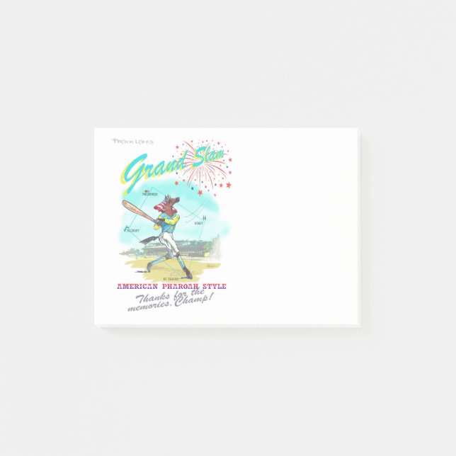 American Pharoah Grand Slam Tribute Post It Notes (Front)