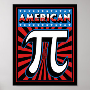 American Pi Patriotic Usa Flag Pie Lover Funny Mat Poster