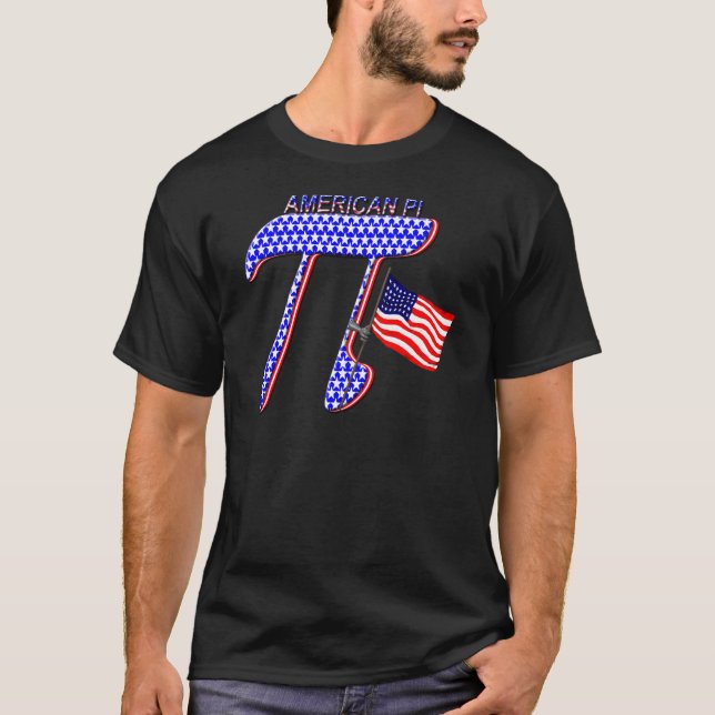 AMERICAN PI (PIE) - MATH HUMOR T-Shirt (Front)