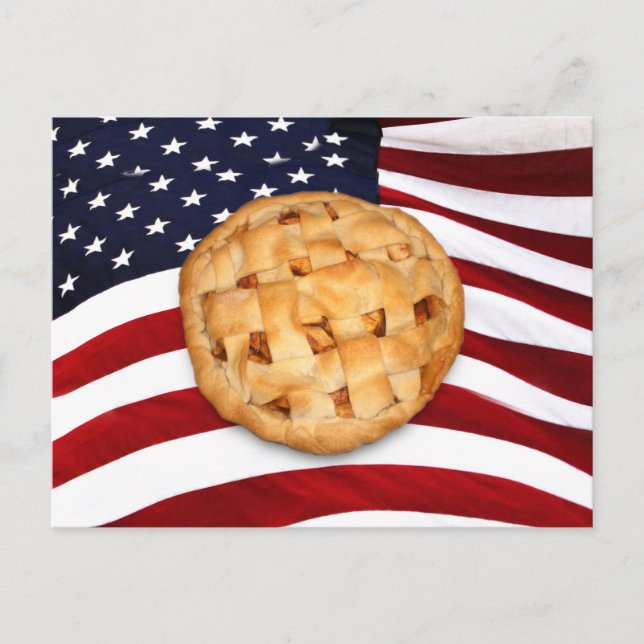 American Pie (Apple Pie with American Flag) Postcard (Front)