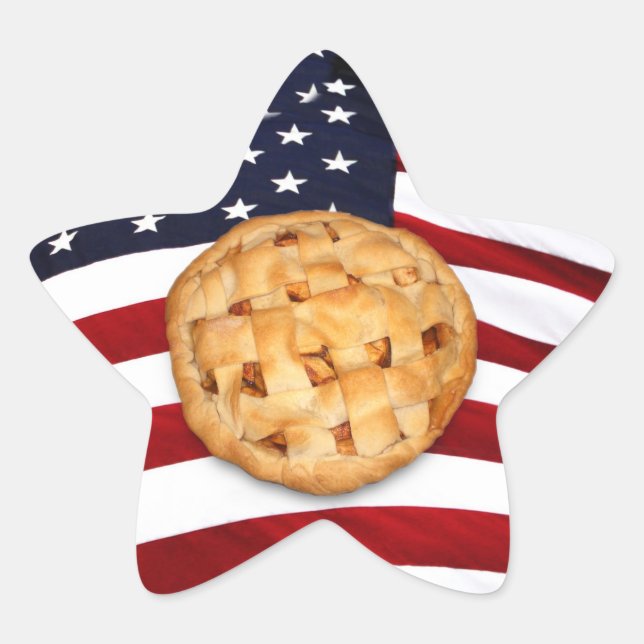 American Pie (Apple Pie with American Flag) Star Sticker (Front)