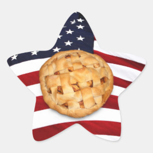 American Pie (Apple Pie with American Flag) Star Sticker