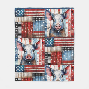 American Pig Farm Fleece Blanket