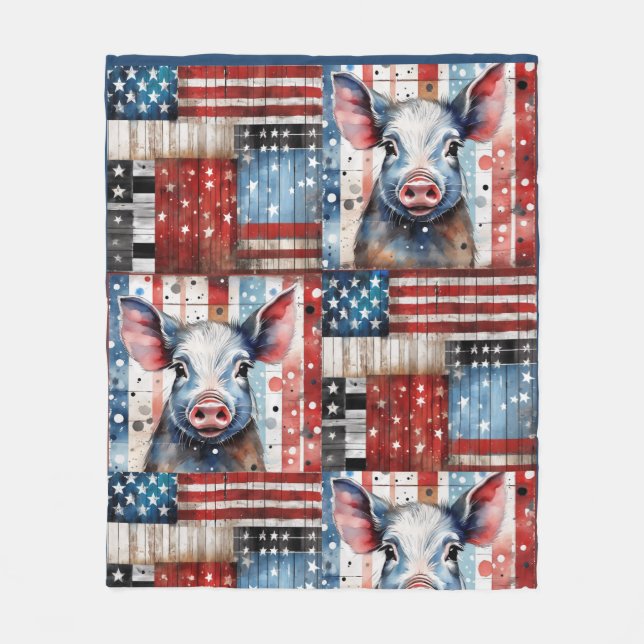 American Pig Farm Fleece Blanket (Front)