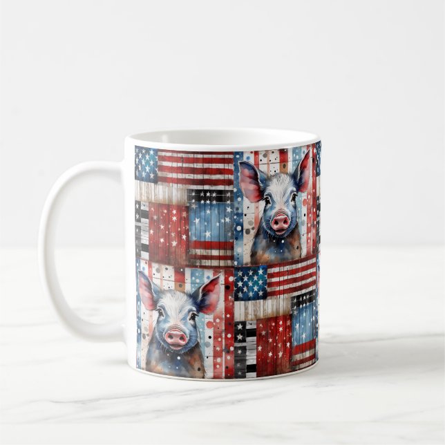 American Pig Farm folk art Coffee Mug (Left)
