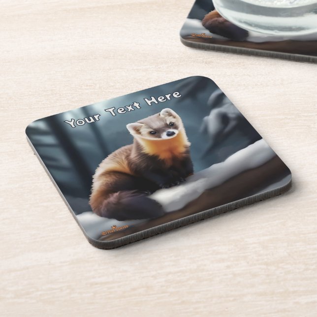American Pine Marten Coaster (Left Side)