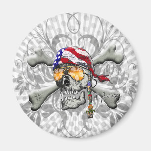 American Pirate Scull and Bones Magnet