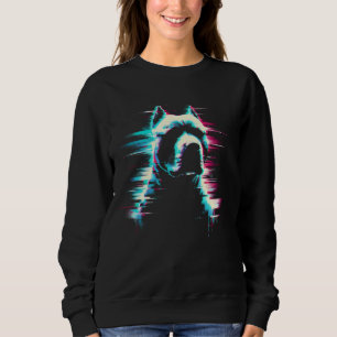 American Pit Bull Glitch - Vintage Pit Bull Dog Br Sweatshirt