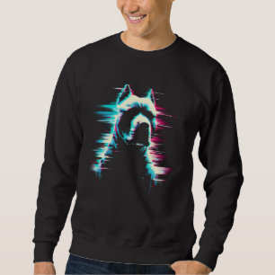 American Pit Bull Glitch - Vintage Pit Bull Dog Br Sweatshirt