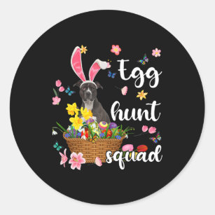 American Pit Bull Happy Easter Day Easter Colourfu Classic Round Sticker