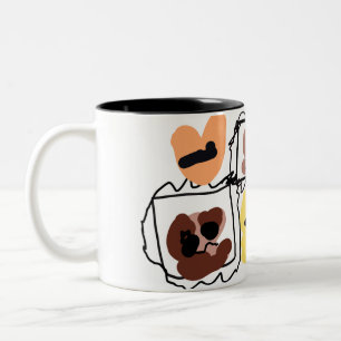 American pit bull hearts Two-Tone Coffee Mug