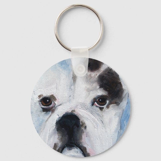 American pit bull puppy Keychain (Front)