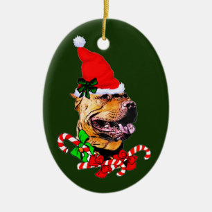 American Pit Bull Terrier Christmas Ceramic Tree Decoration