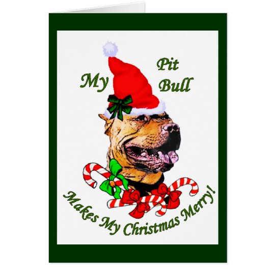 American Pit Bull Terrier Christmas Gifts Card