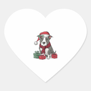 American Pit Bull Terrier Dog Christmas Outfits Sa Heart Sticker