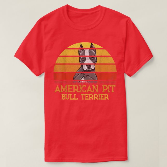 American Pit Bull Terrier Dog Lovers Sunset For Da T-Shirt (Design Front)