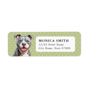 American Pit Bull Terrier Dog Return Address Label
