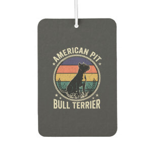American Pit Bull Terrier Dog Vintage Sunset Rope Car Air Freshener