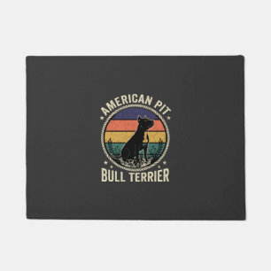 American Pit Bull Terrier Dog Vintage Sunset Rope Doormat