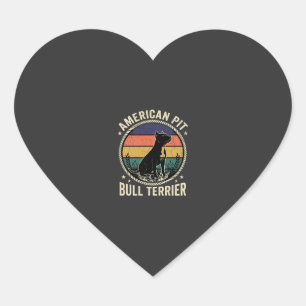 American Pit Bull Terrier Dog Vintage Sunset Rope Heart Sticker