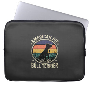 American Pit Bull Terrier Dog Vintage Sunset Rope Laptop Sleeve