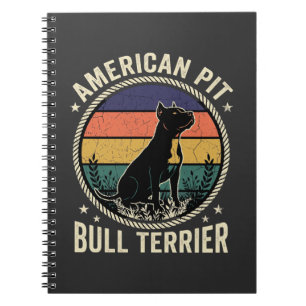 American Pit Bull Terrier Dog Vintage Sunset Rope Notebook