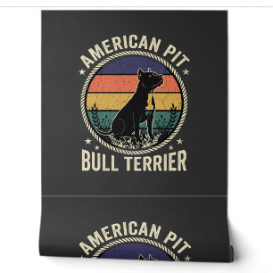 American Pit Bull Terrier Dog Vintage Sunset Rope Wallpaper