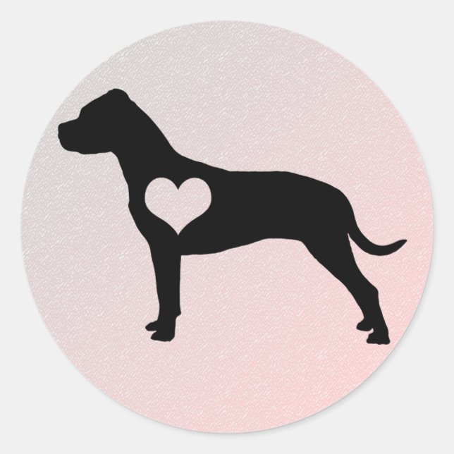 American Pit Bull Terrier Heart Stickers (Front)