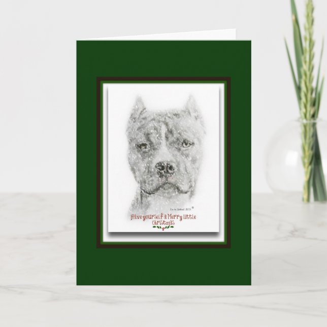 American Pit Bull Terrier Holiday Card (Front)