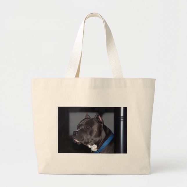 American Pit Bull Terrier Large Tote Bag (Front)