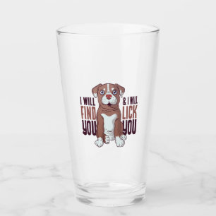 American Pit Bull Terrier Puppy Dog  Glass