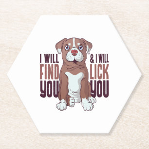 American Pit Bull Terrier Puppy Dog  Paper Coaster