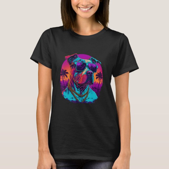 American Pit Bull Terrier Race Colourful Design T-Shirt (Front)