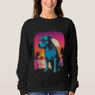 American Pit Bull Terrier Retro 80s Style Sunset Sweatshirt
