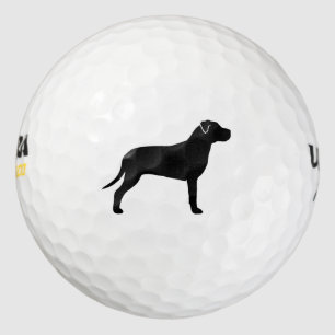 American Pit Bull Terrier Silhouette Golf Balls