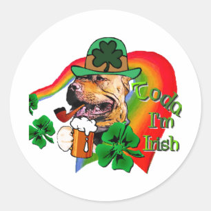 American Pit Bull Terrier St Patricks Classic Round Sticker