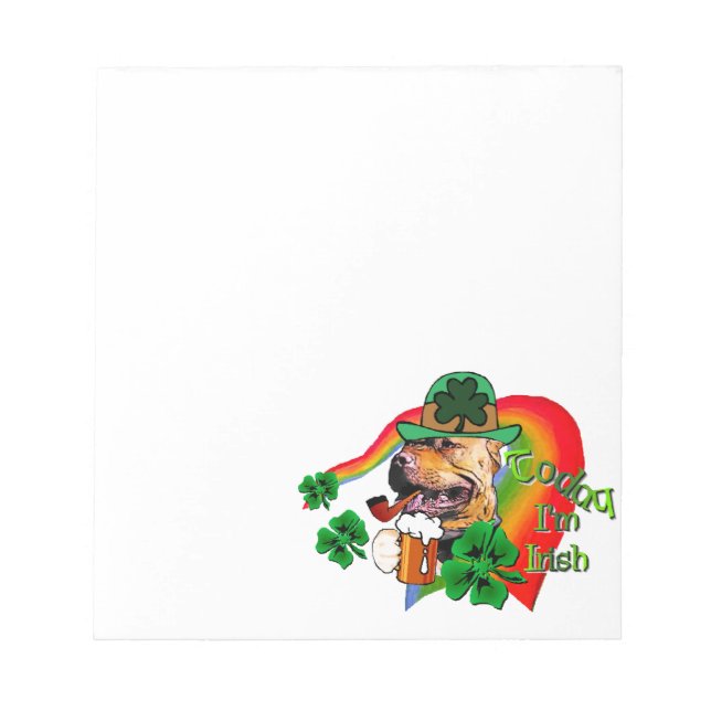 American Pit Bull Terrier St Patricks Notepad (Front)