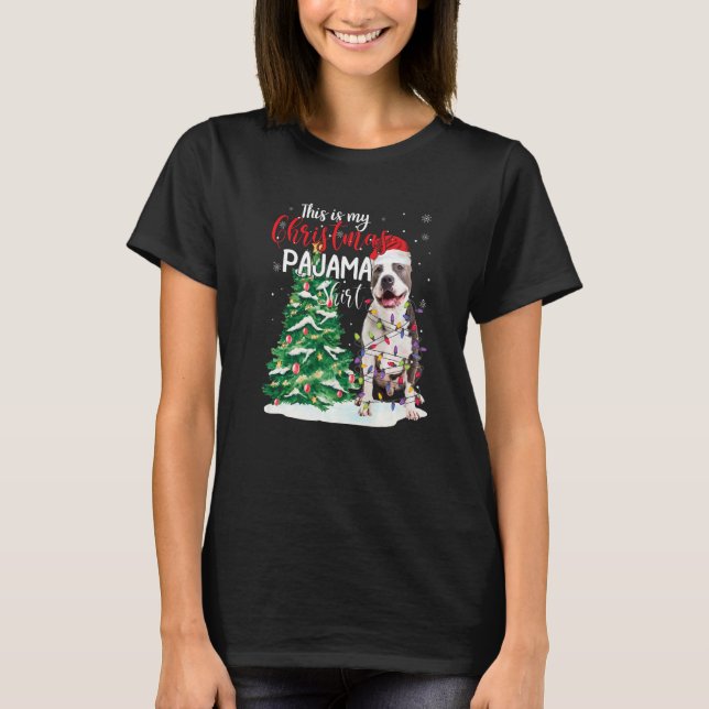 American Pit Bull Terrier This Is My Christmas Paj T-Shirt (Front)