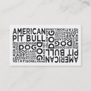 American Pit Bull Typography Business Card