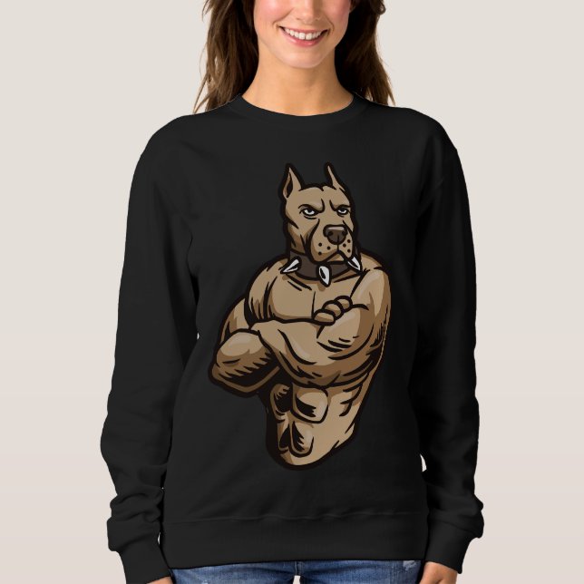 American Pitbull Bodybuilder Dog Mum Doglover Sweatshirt (Front)